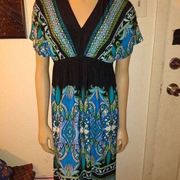 Multicolored CATO dress, size L - Picture 1 of 8